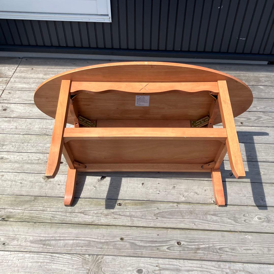 北欧レトロ ヤマシロ ラバーウッド 木製 オーバル コーヒーテーブル センター