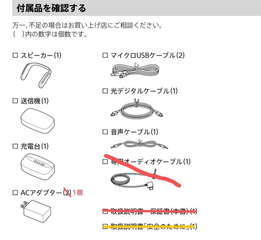 純正カバー付き SRS-WS1 SONY ネックスピーカー