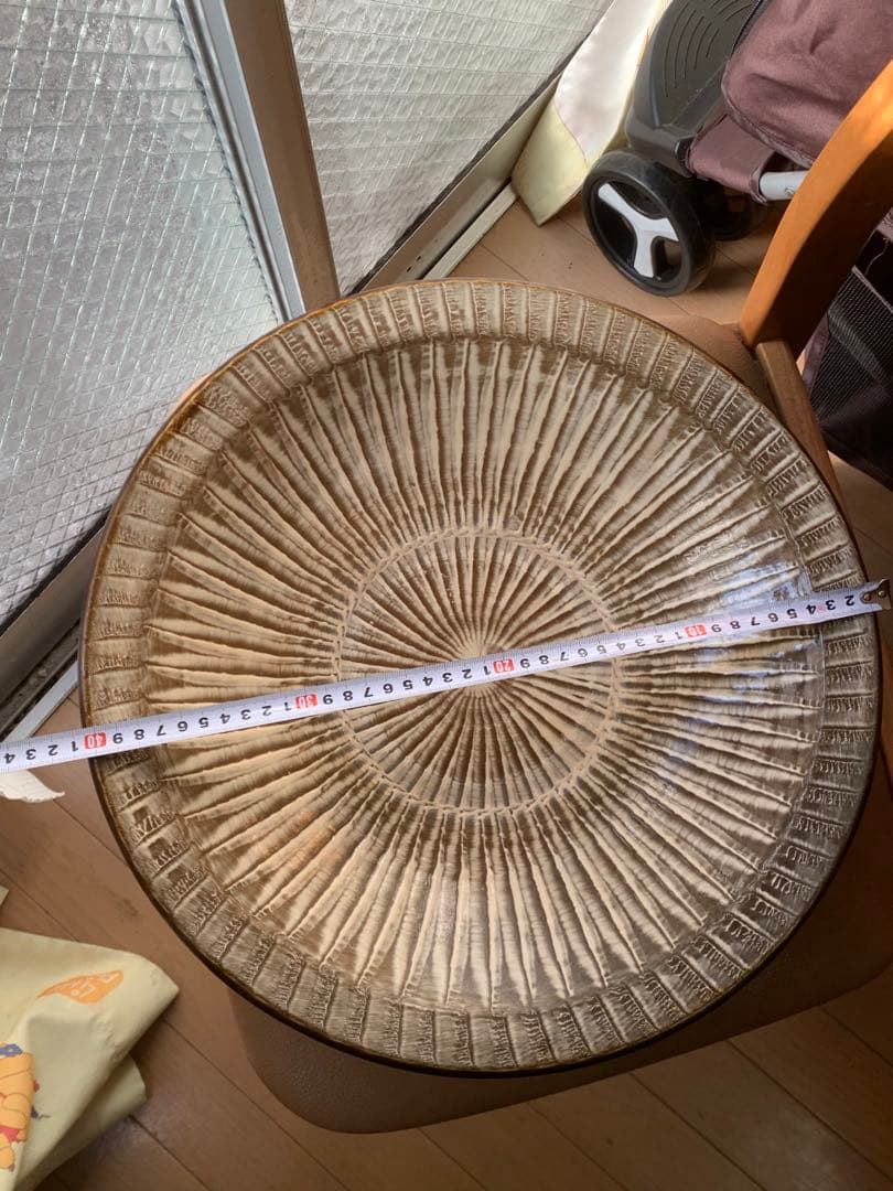 坂本明山　小鹿田焼　刷毛目大皿　径：40ｃｍ
