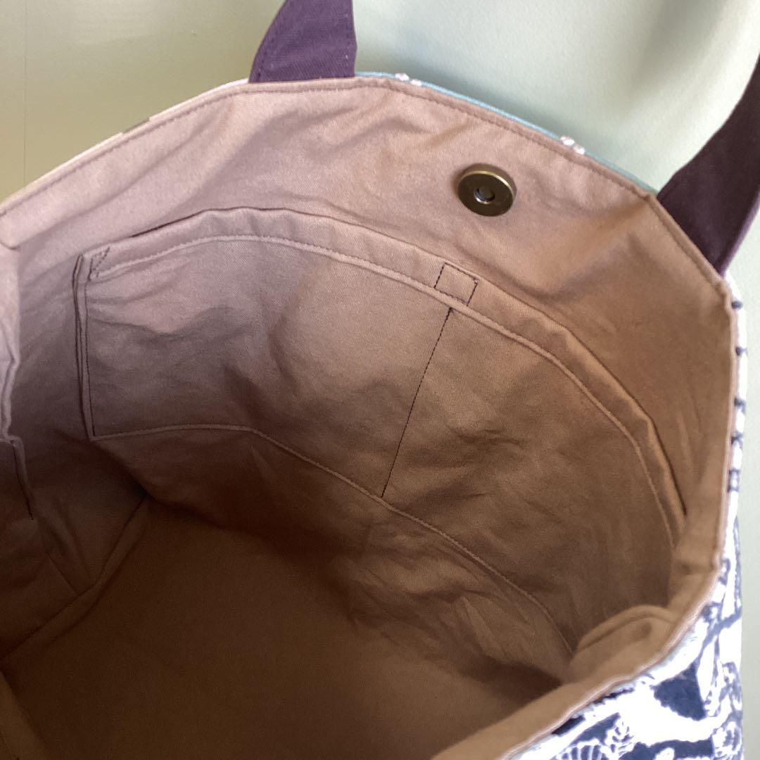 ミナペルホネンパッチワークで大きめトートバッグハンドメイド