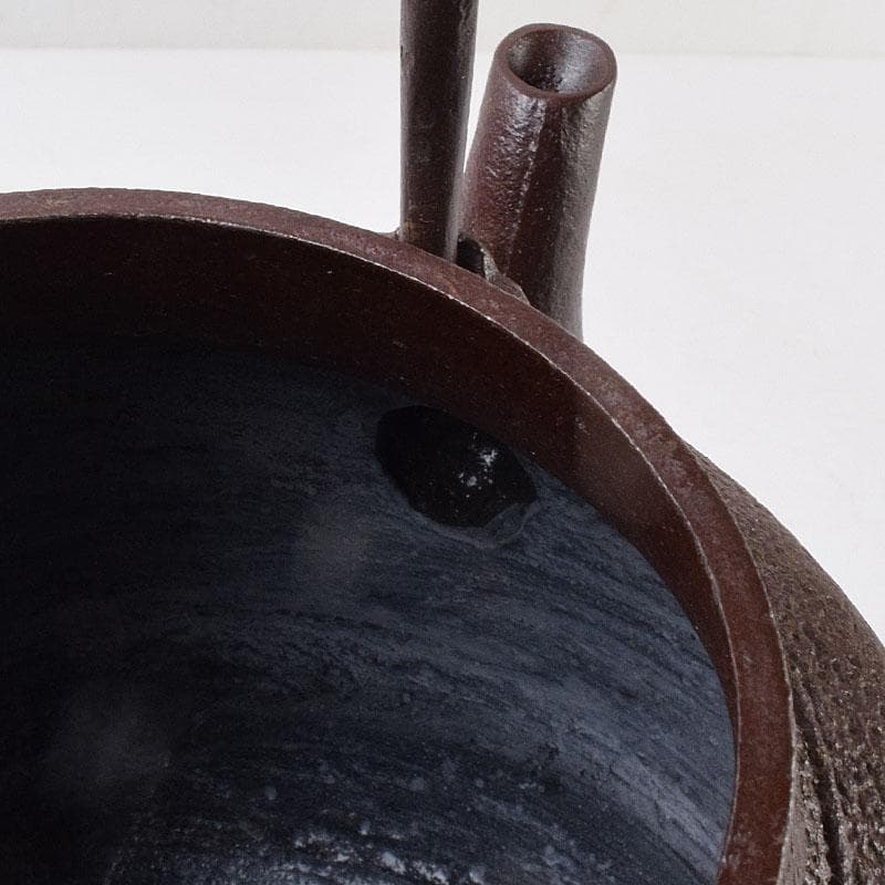 ばろん煎　釜師　佐藤浄清作　真形　鉄瓶　鉄釜　共布共箱　V　R9061H