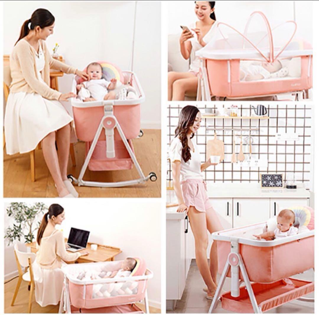 お値下げ‼️hzdmj ベビーベッド ピンク