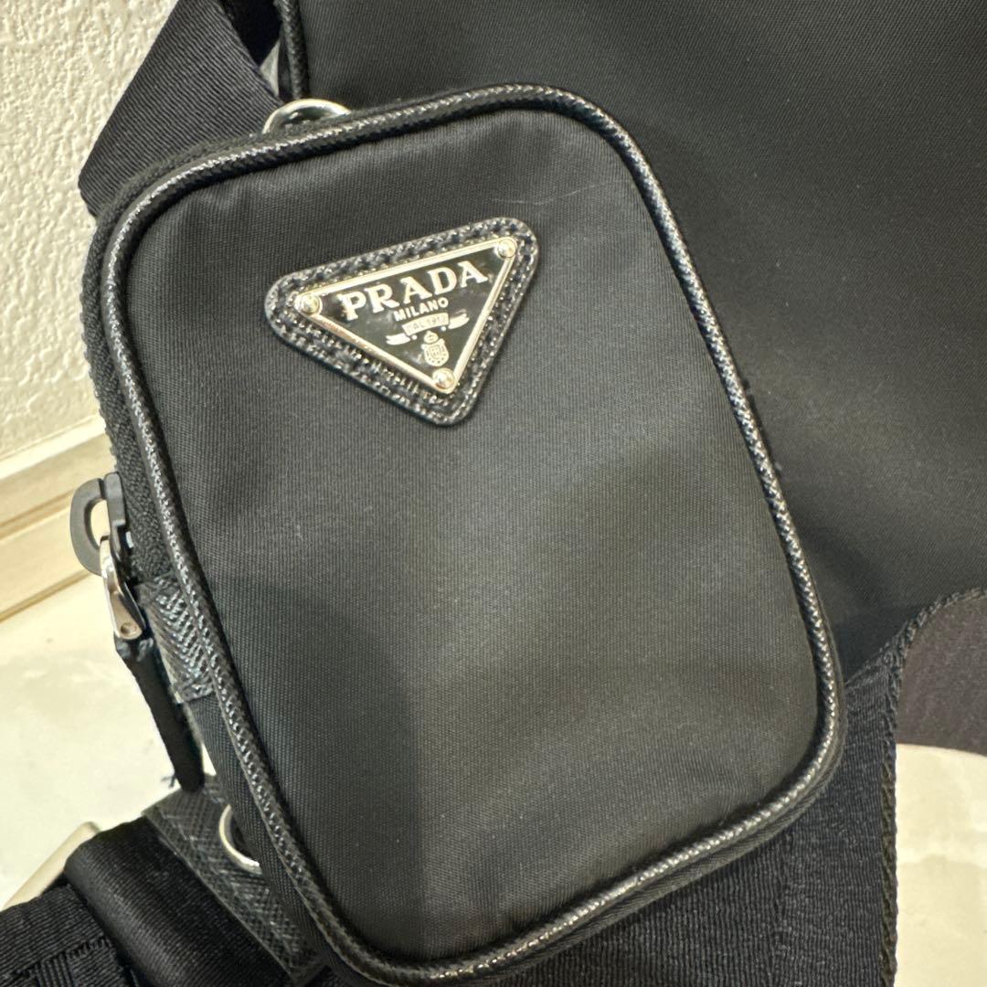 【PRADA】 Re-Nylon xサフィアーノレザー ショルダーバッグ正規品