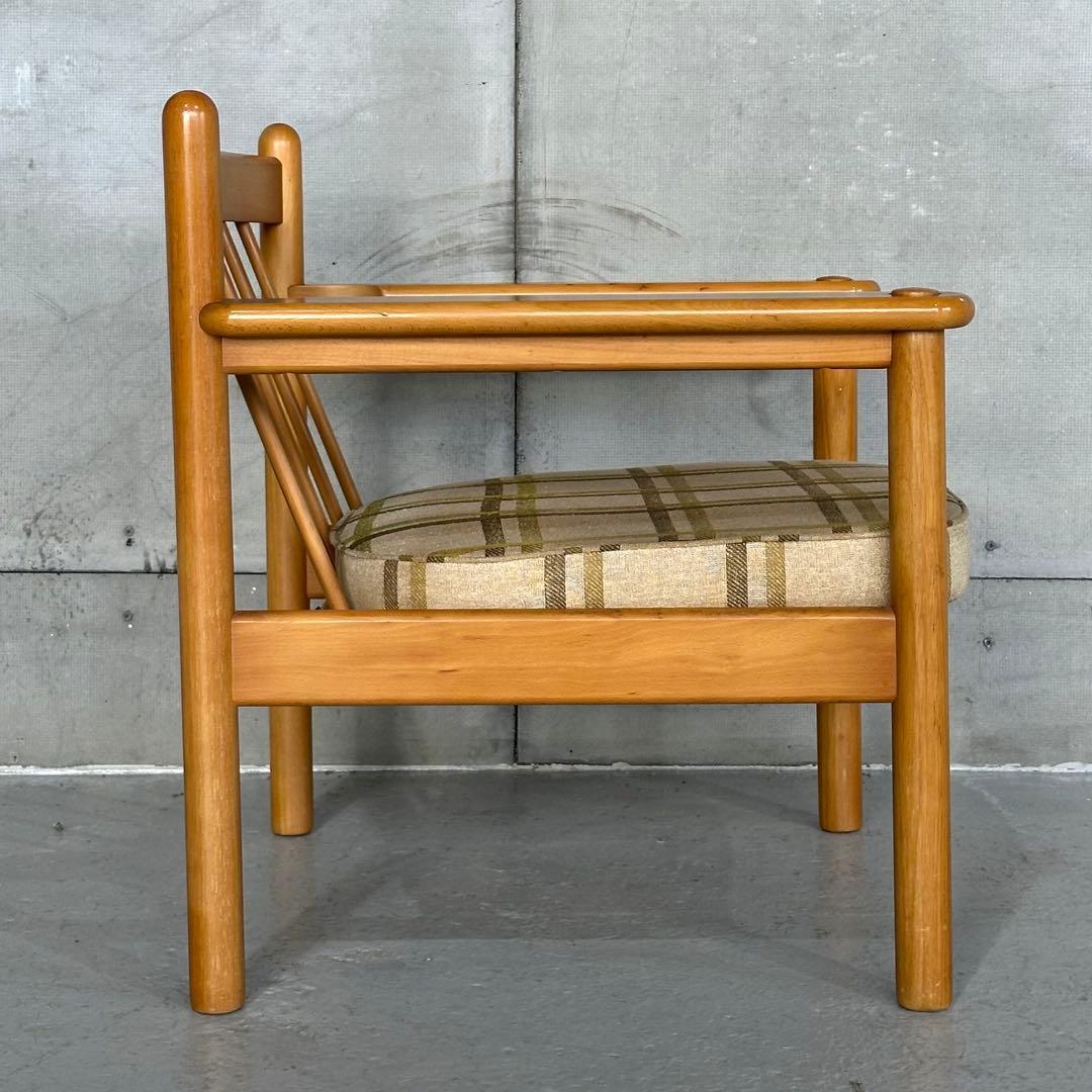 ✿昭和レトロ✿ カリモク ヴィンテージ木製チェア クラシック 布座面チェア②