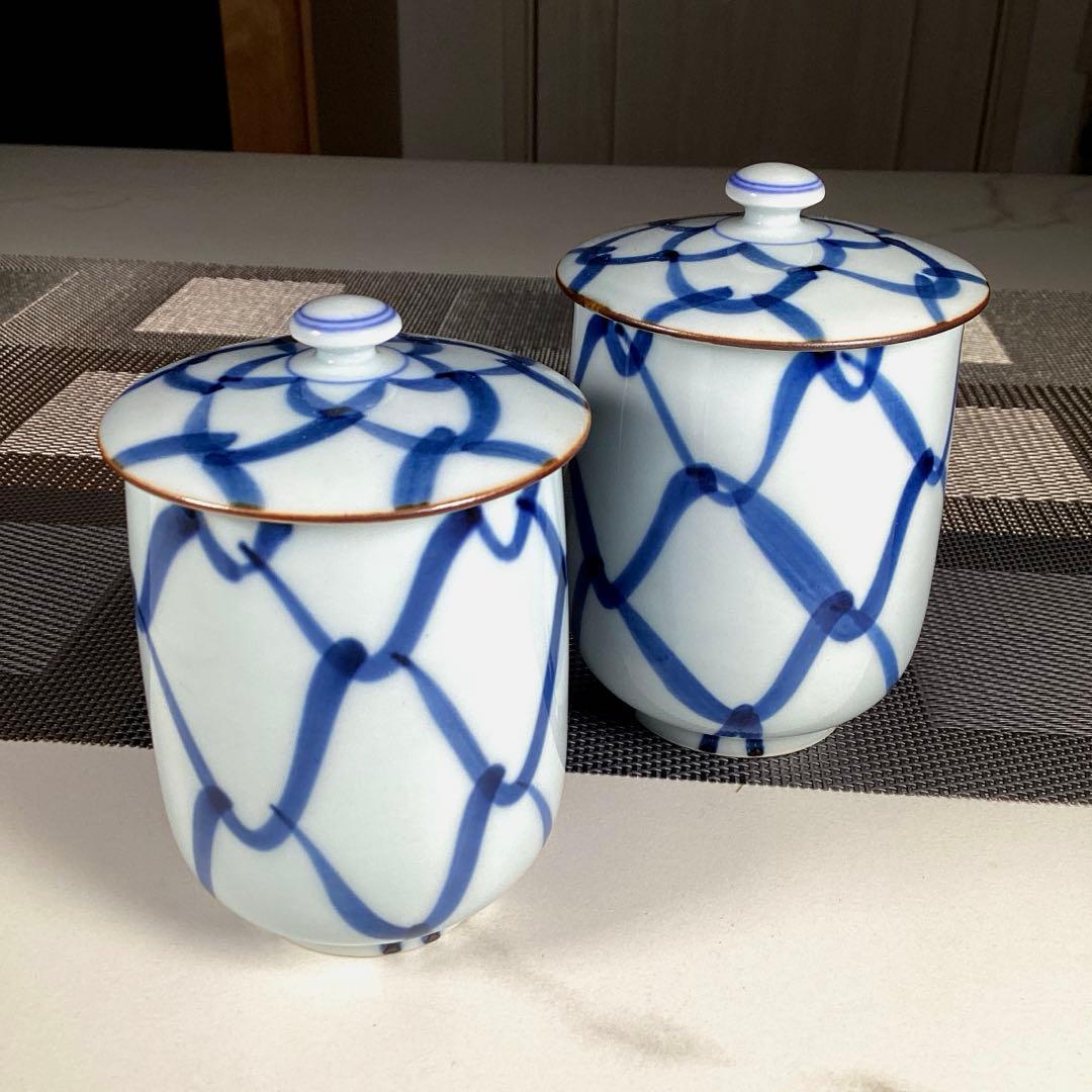 骨董品　たち吉　× 山田百貨店　夫婦　蓋付湯飲み　蓋付ご飯茶碗　ペア