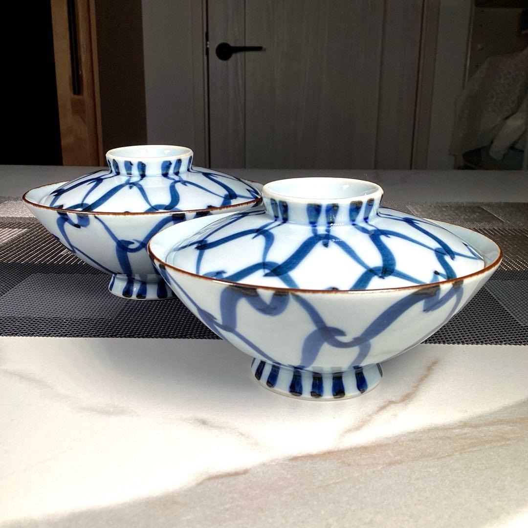 骨董品　たち吉　× 山田百貨店　夫婦　蓋付湯飲み　蓋付ご飯茶碗　ペア