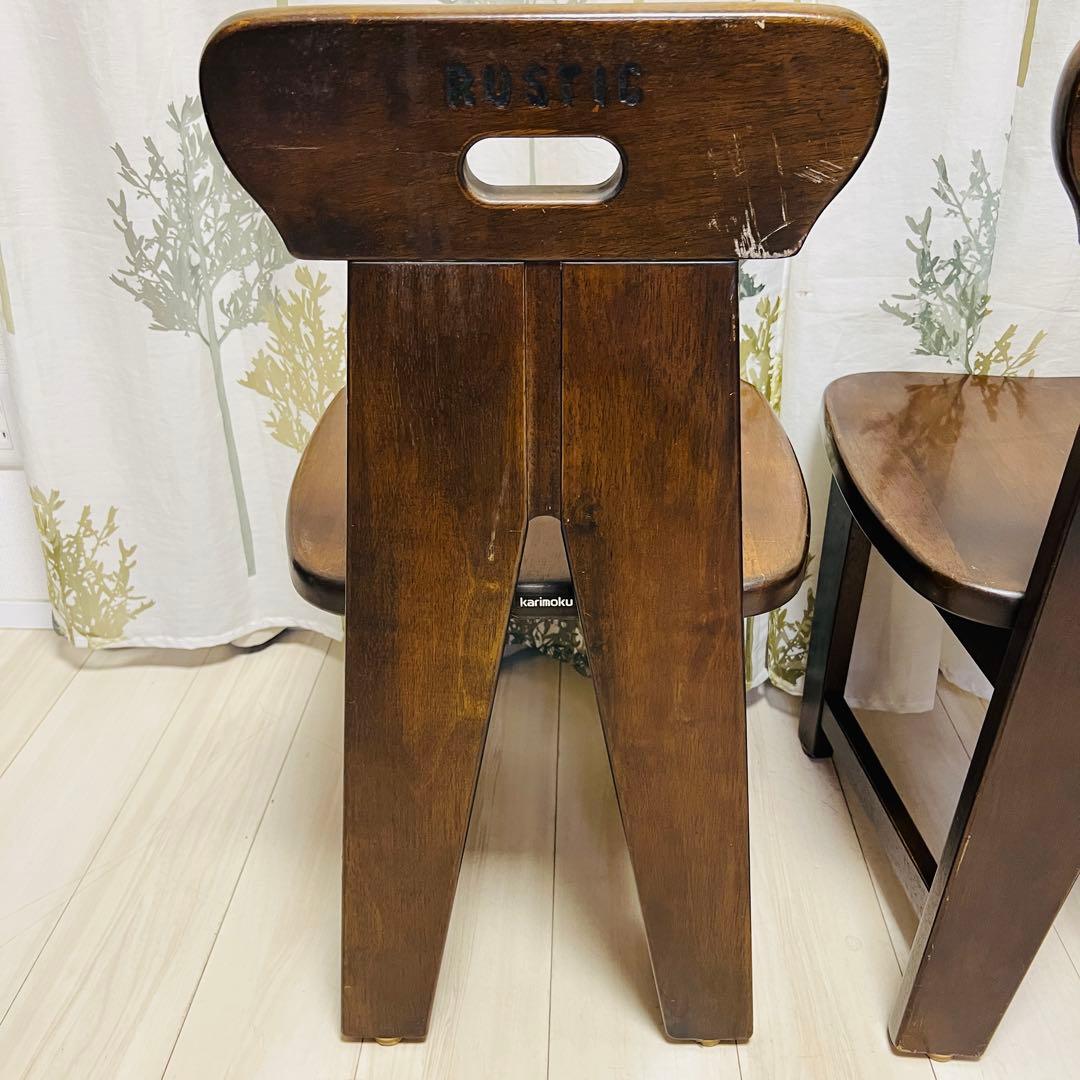 【廃盤品】カリモク RUSTIC 2脚セット ダイニングチェア①