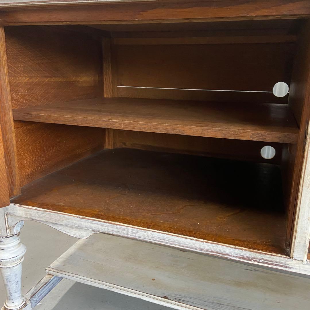 アンティーク　キャビネット　テレビボード　ホワイト