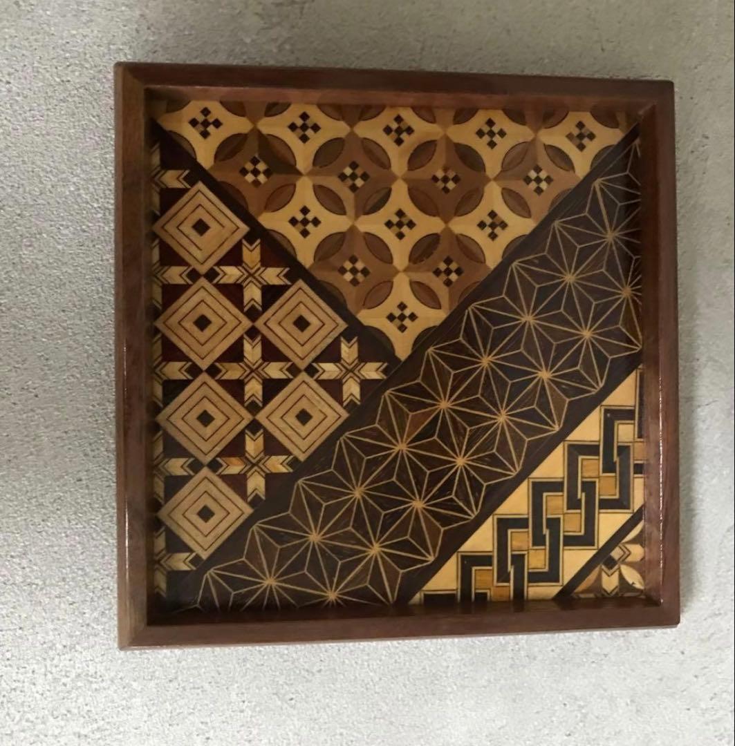 希少　箱根細工　工芸品　取り皿　10枚　取り箸付き