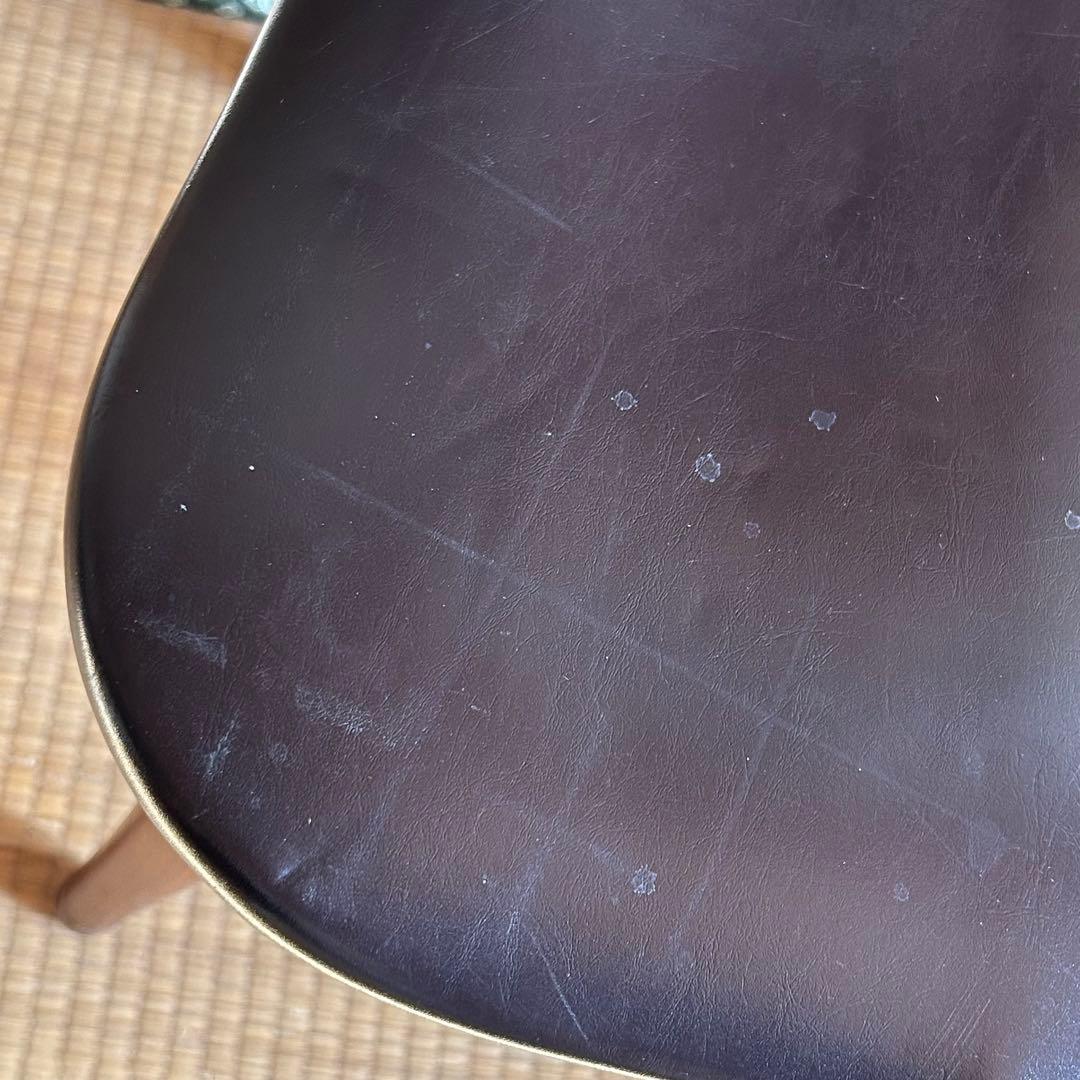 秋田木工 ビンテージ ダイニングチェア 木製 曲木椅子 レザー 鋲打ち