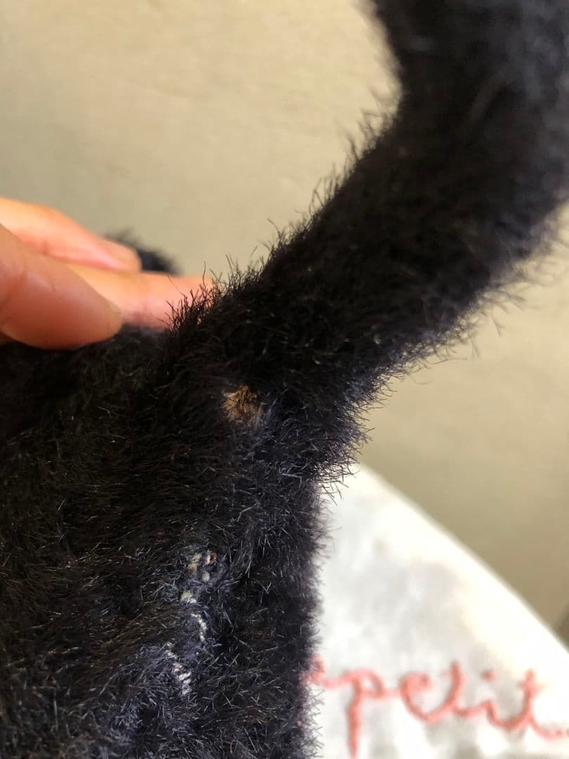 アンティーク ドイツ製 グリーンお目々の黒猫ちゃん テディ