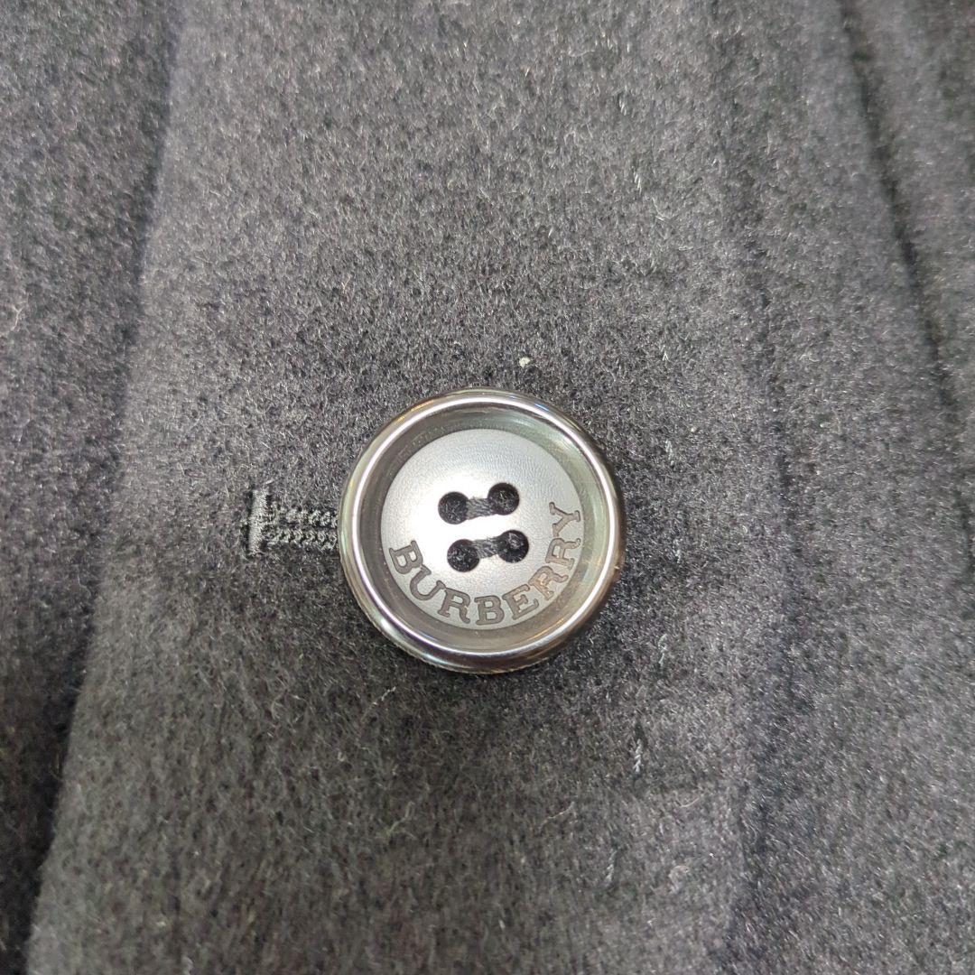 バーバリー　ウールアンゴラ混　ミドルコート　ラビットファー襟　ベルト付　ブラック