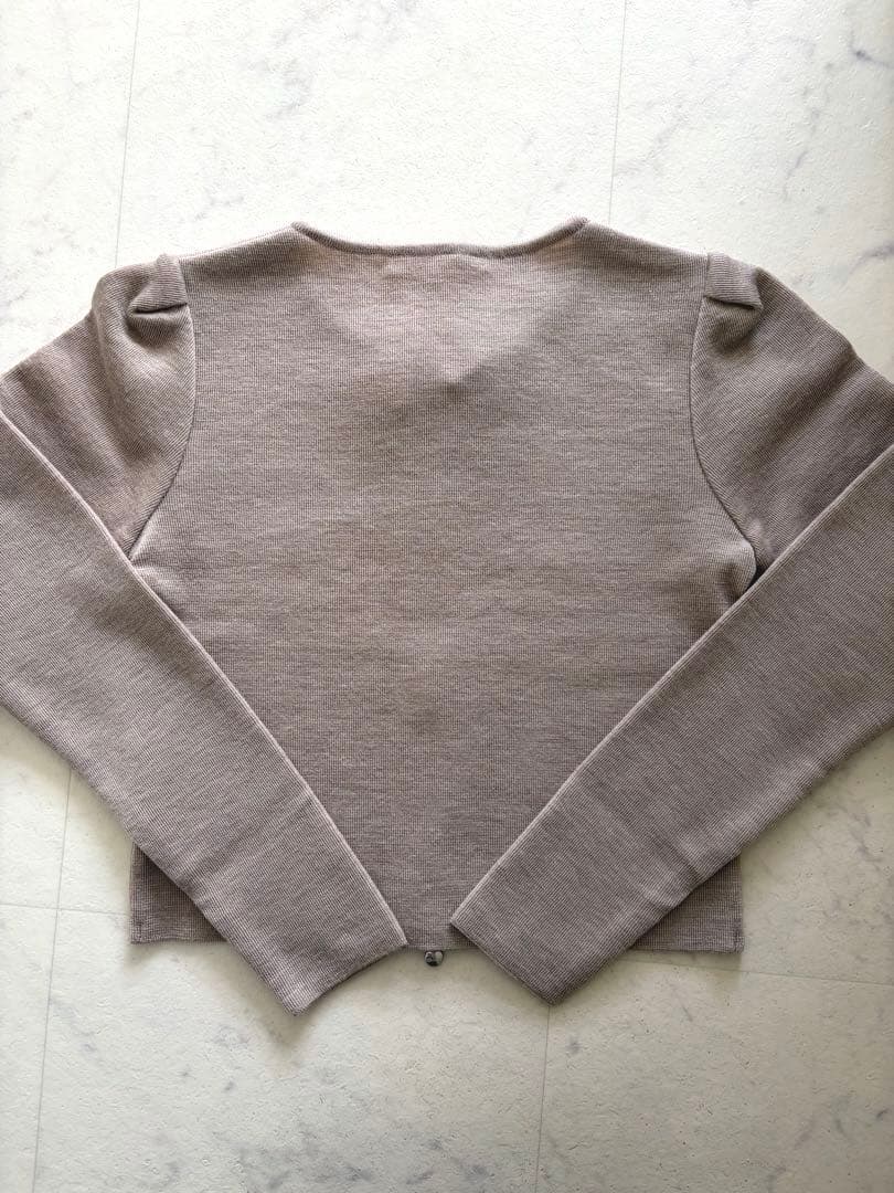 Reneカーディガン　ダブルジッパー　モカベージュ36Mルネ
