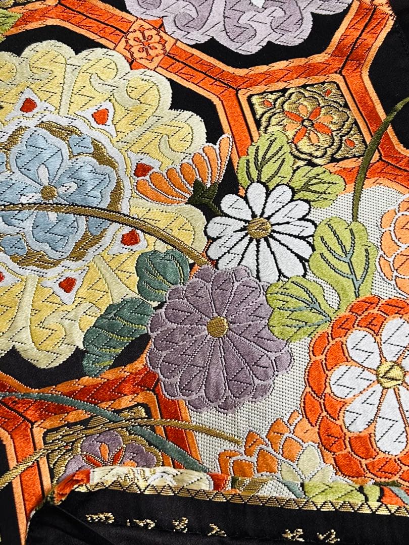 新品　最高級本振袖　京紅型巨匠宮崎良次先生作品 振袖用高級唐織袋帯　フルセット