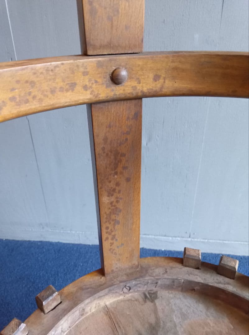 木製手炙り火鉢台　レトロ　ヴィンテージ　昭和　観葉植物