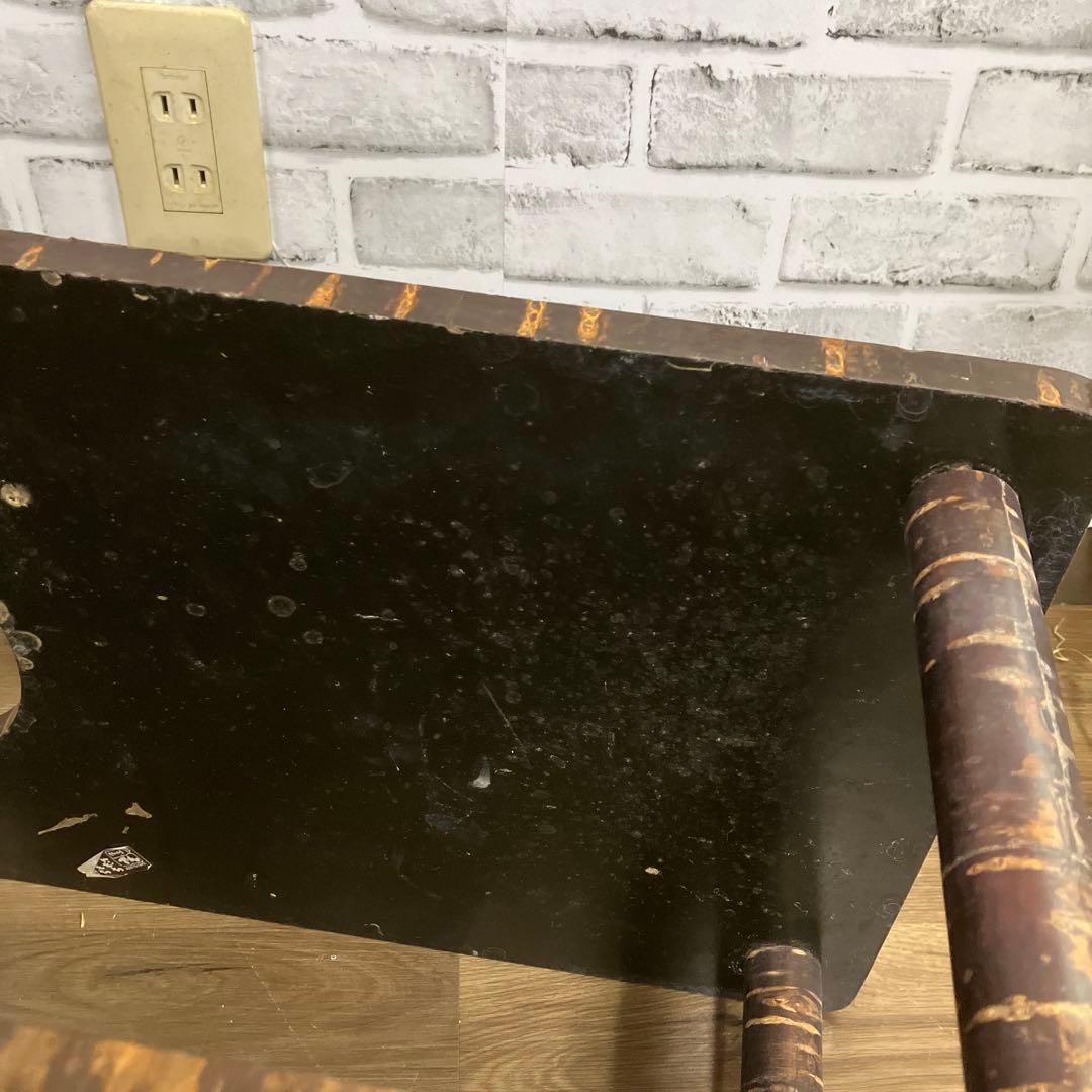 B-4 昭和レトロ 伝統工芸 樺細工風 ポットワゴン キャスター付 和家具