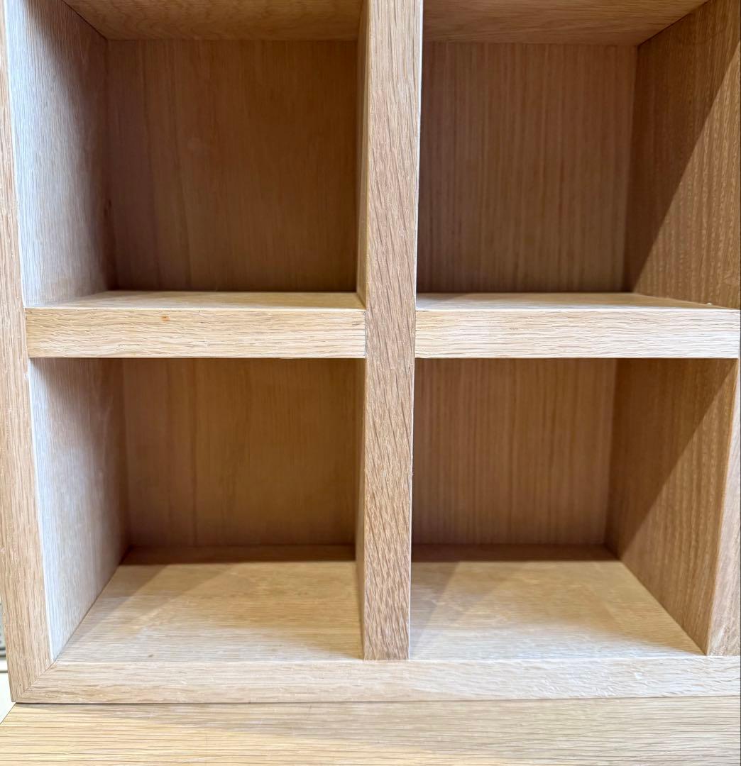 超美品！フルオーダーメイド無垢オーク材・マス目棚・コレクション ラック シェルフ