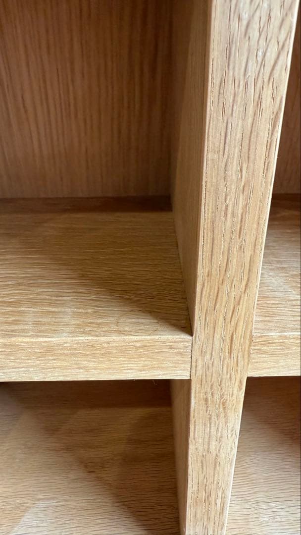 超美品！フルオーダーメイド無垢オーク材・マス目棚・コレクション ラック シェルフ