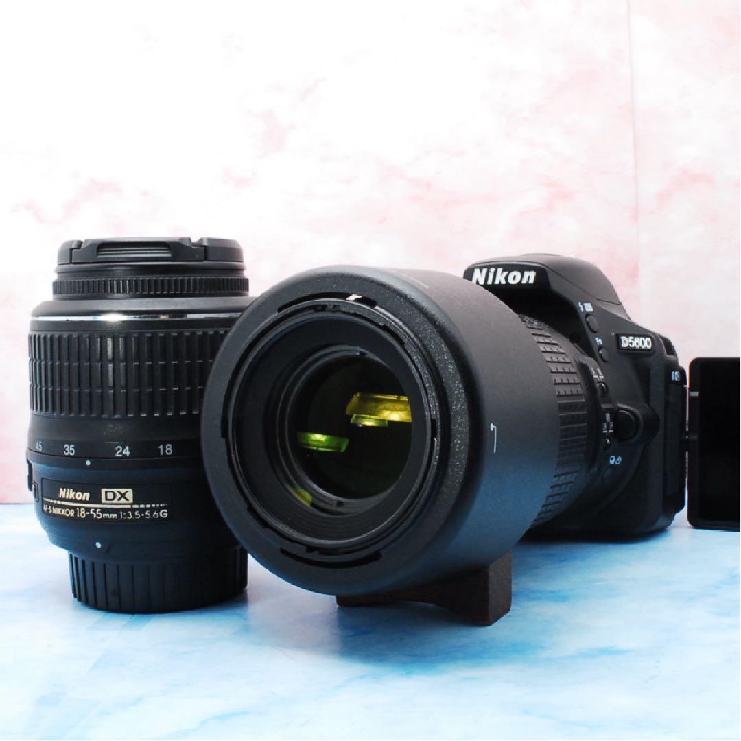 ニコン D5600★望遠レンズ付Wレンズ★僅か700S★一眼レフカメラ