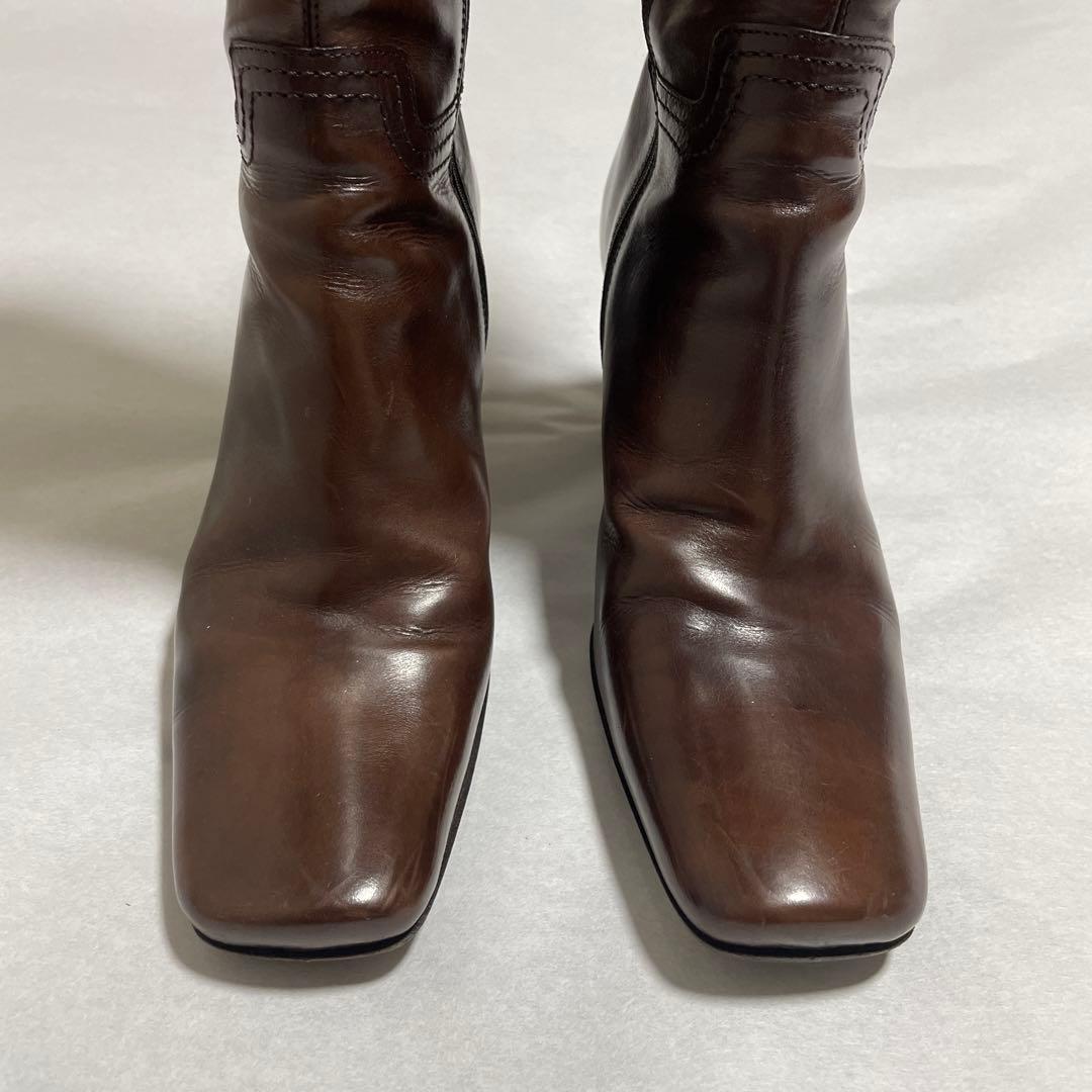 FRANCOMARTINI ロングブーツ　本革　ブラウン　イタリア製　22〜23