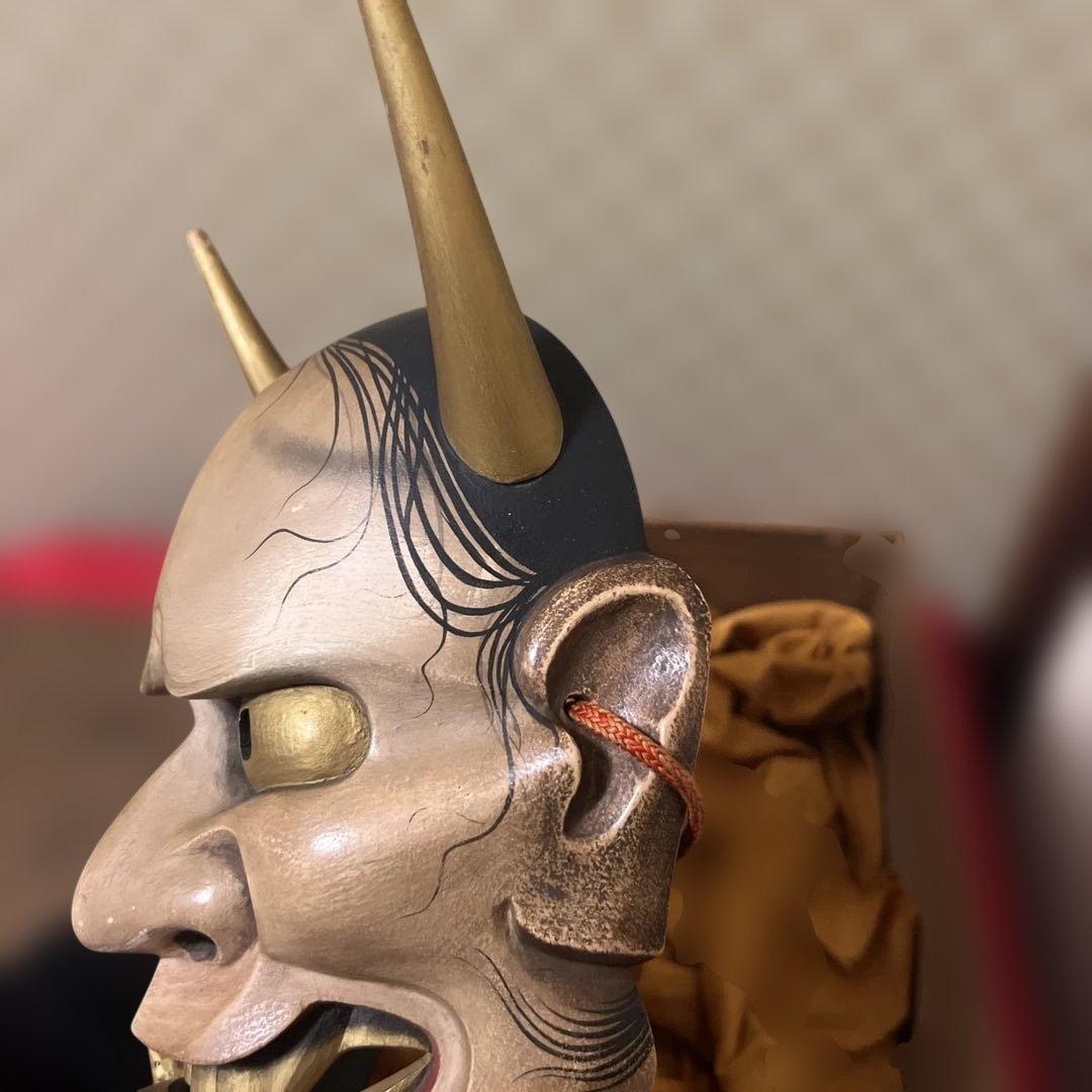 面打師 入江美法 作 木彫 彩色 能面 『 般若 』 合箱