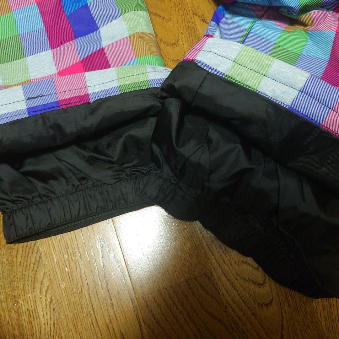 【美品】ROXY　スノボウェア　上下セット　Ｍ　チェック　マルチカラー　派手