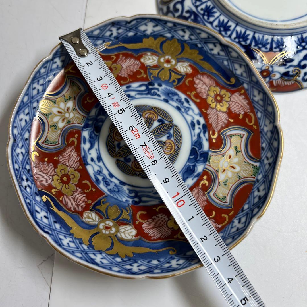 明治初期　極上手　大聖寺伊万里中皿14枚　木箱付　東Y8-0205☆2F