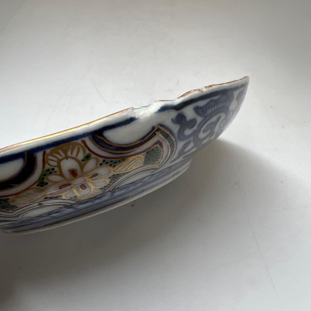 明治初期　極上手　大聖寺伊万里中皿14枚　木箱付　東Y8-0205☆2F