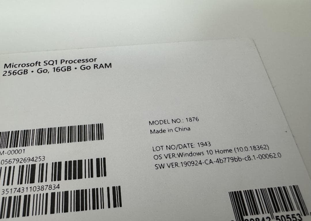 Windowsタブレット本体 Surface Pro X SQ1 3.0Ghz/16GB/256GB/LTE