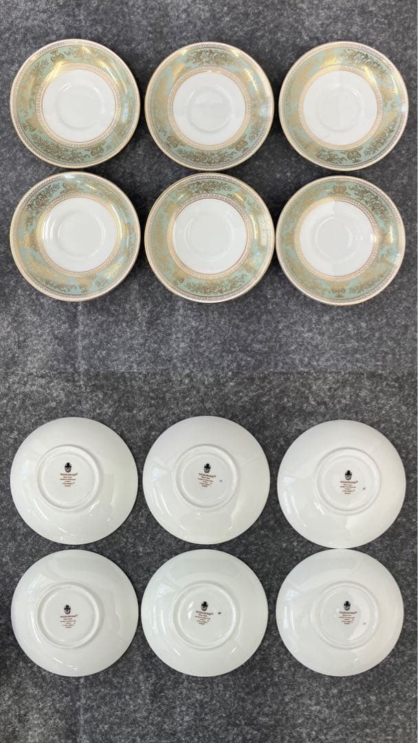 大人気☆ウェッジウッド☆コロンビア☆セージグリーン☆ティーセット☆金彩☆グリーン