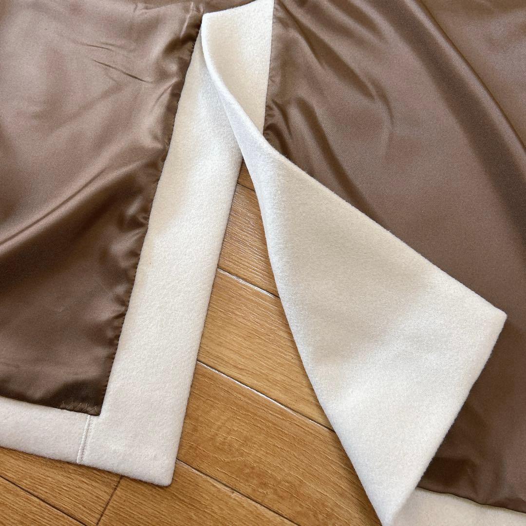 美品✨イエナ マンテコ ノーカラーウールコート ロングコート アイボリー 38