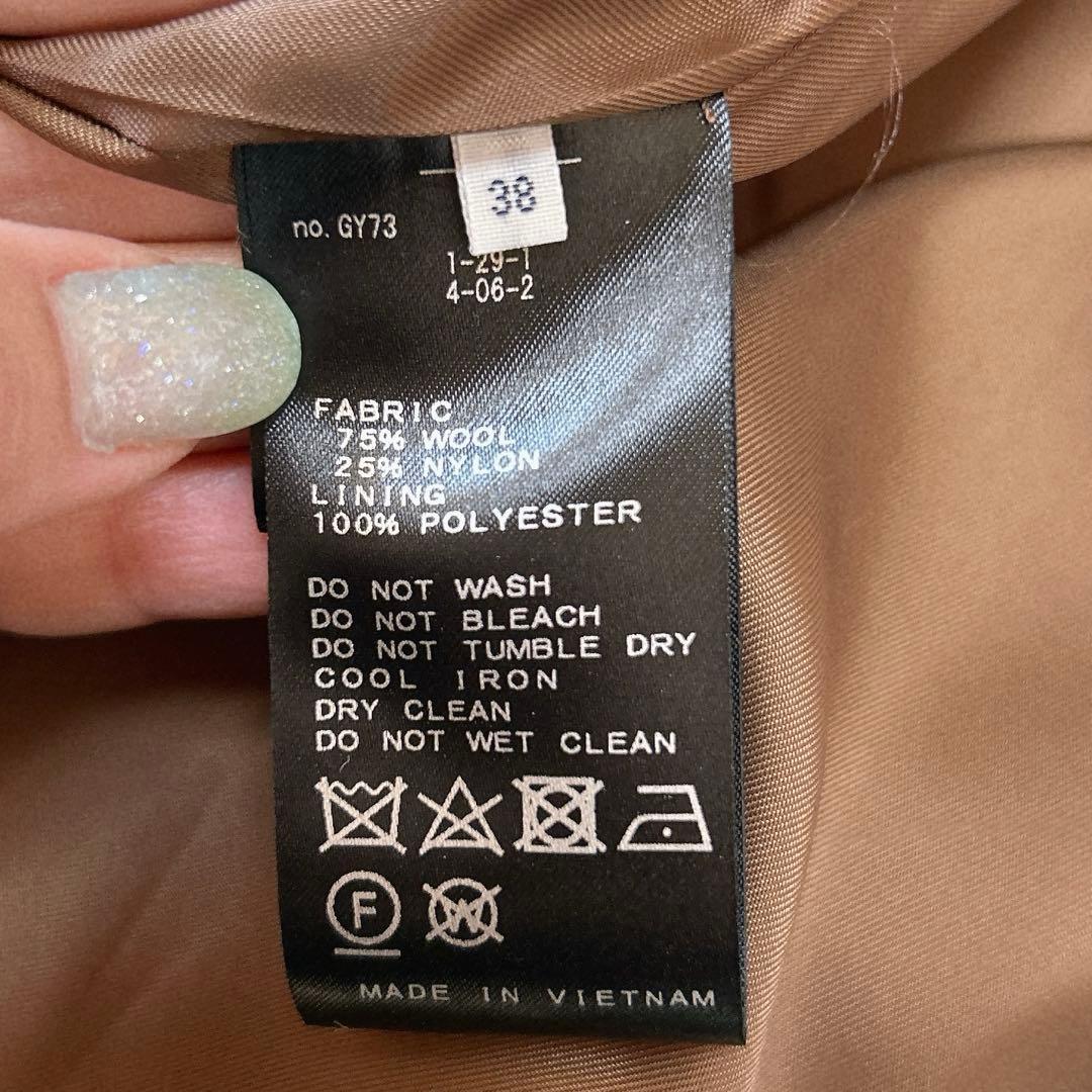 美品✨イエナ マンテコ ノーカラーウールコート ロングコート アイボリー 38