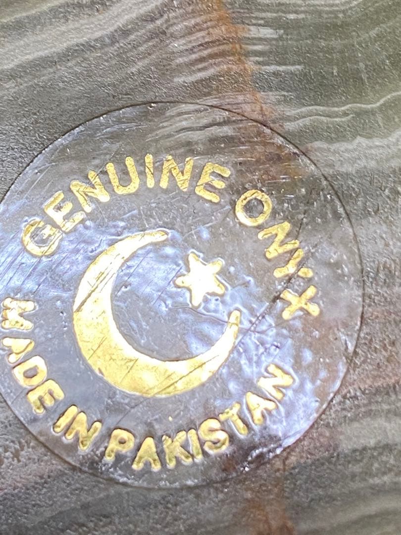 オニキス　フラワーベース　GENUINE ONYX　置物　ヴィンテージ