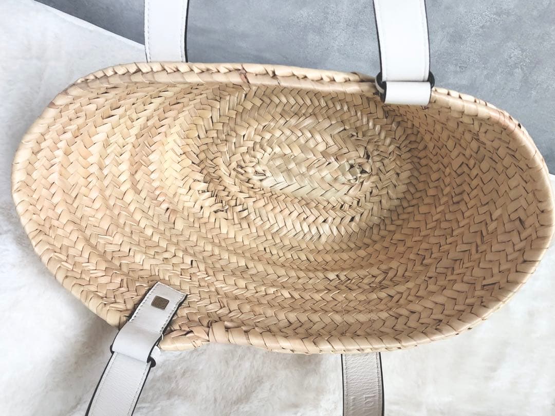 【極美品】ロエベ LOEWE カゴバッグ ホワイト Sサイズ