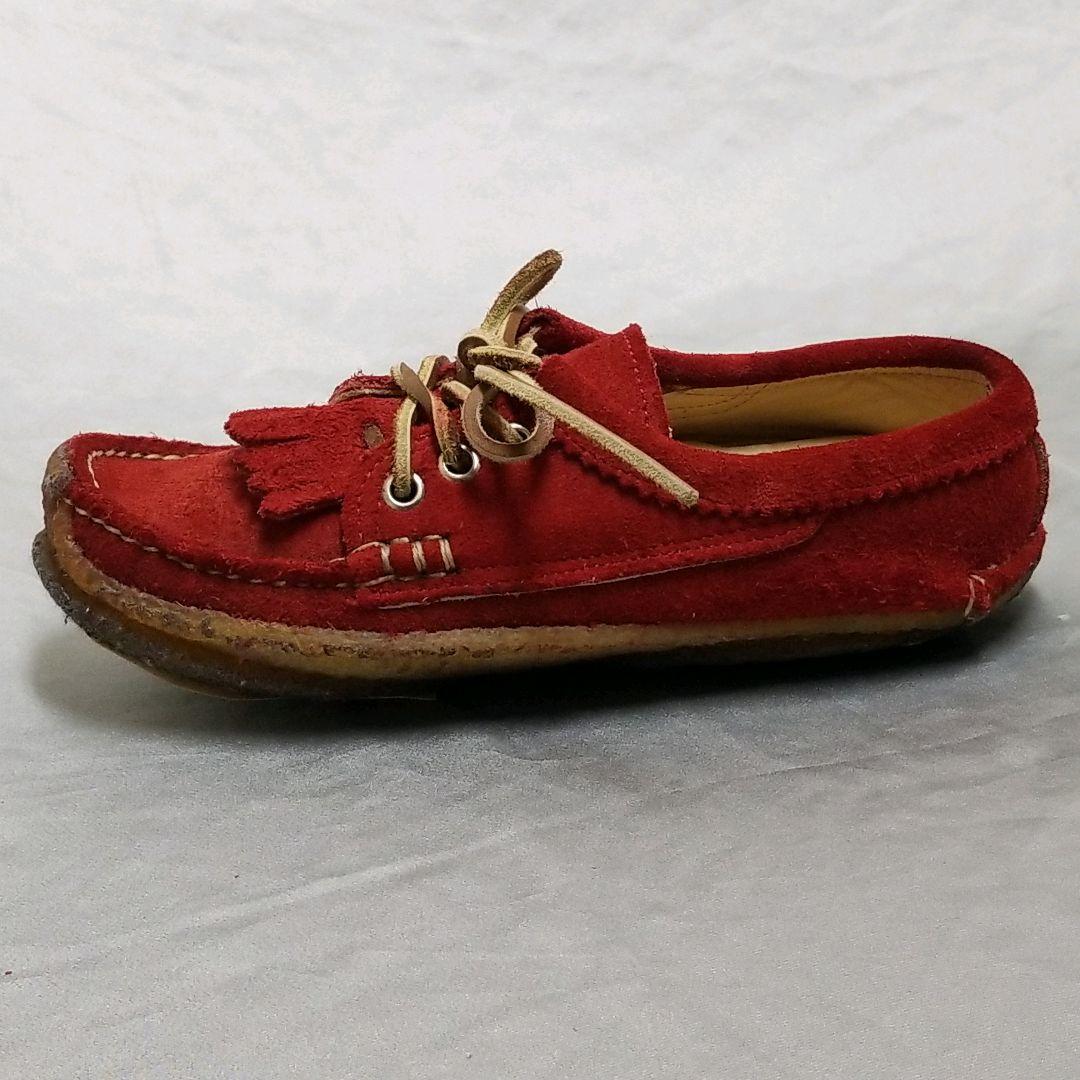 秋冬 ユケテン モカシン クレープソール シューズ 赤 YUKETEN 24