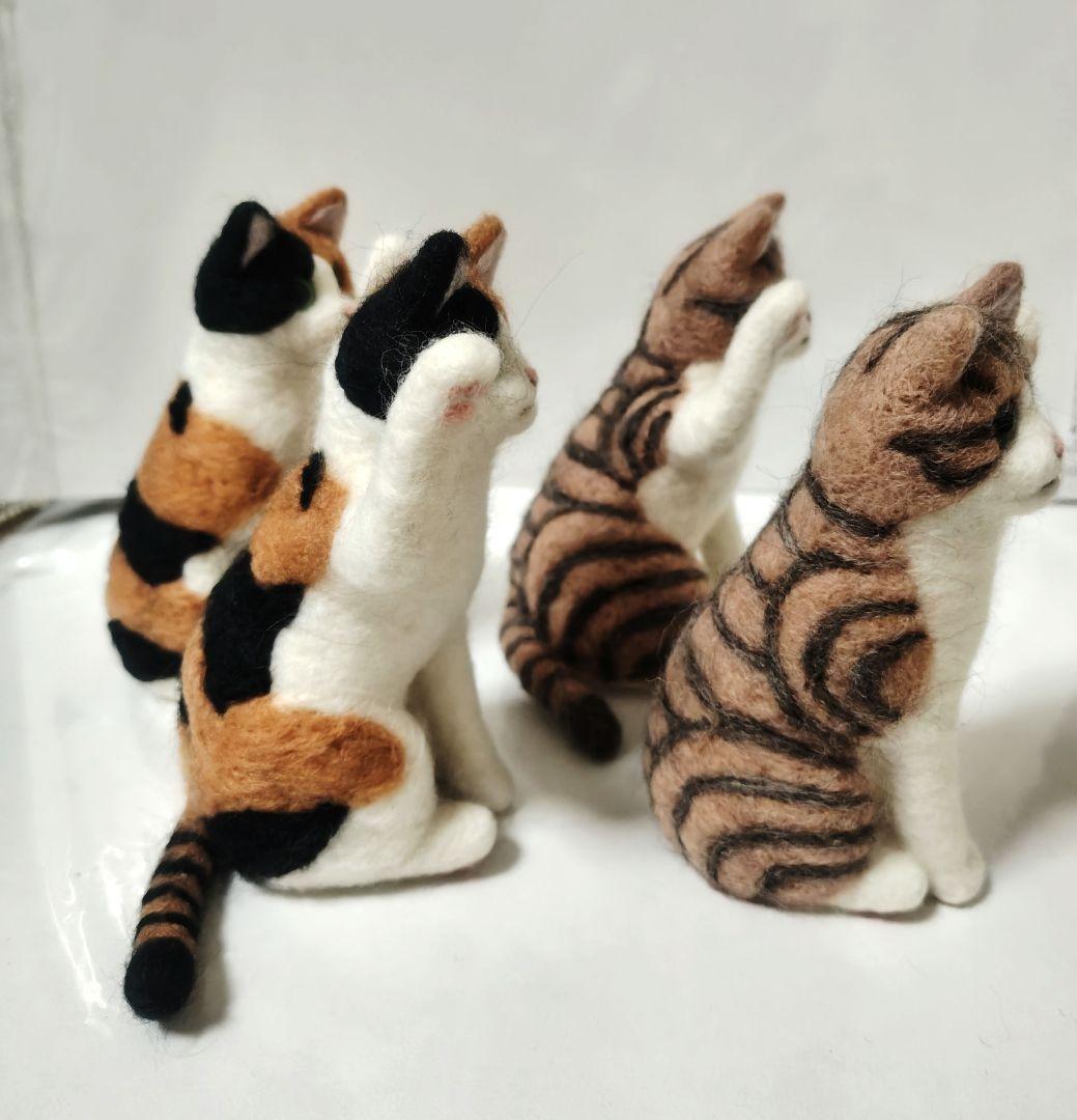 桜羊毛フェルト　猫ちゃん