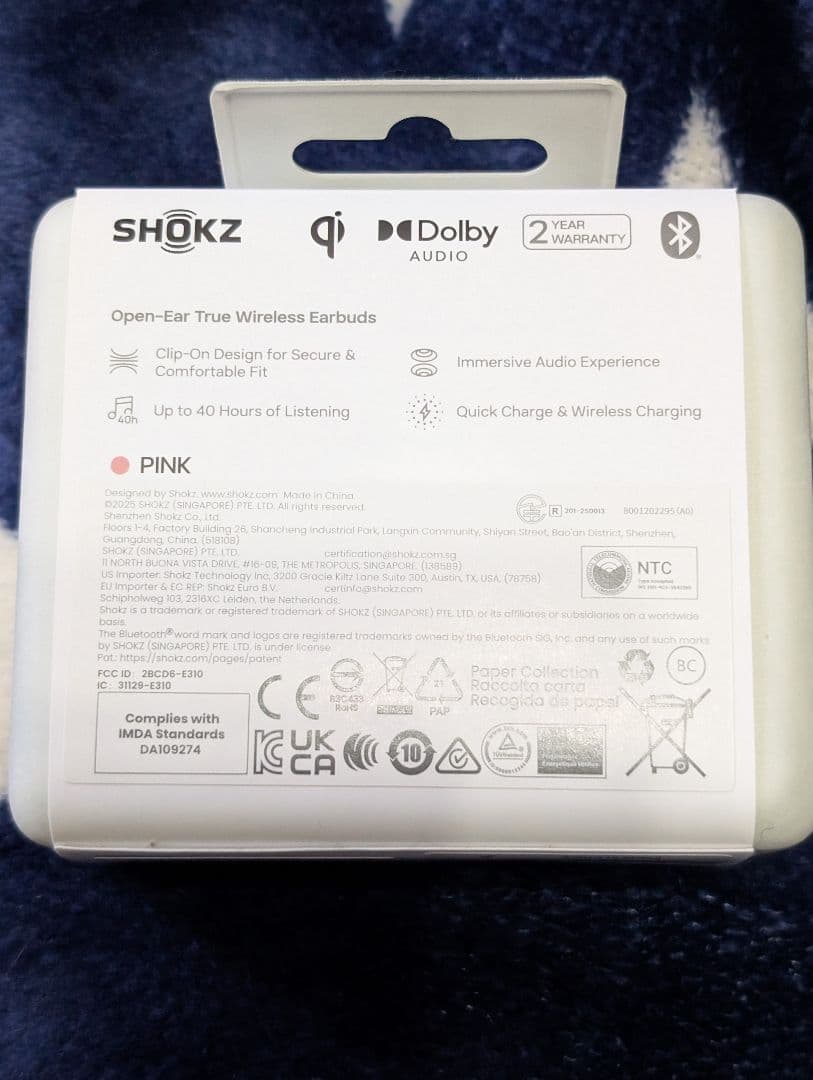 新品未開封　SHOKZ OPENDOTS ONE ワイヤレスイヤフォン ピンク