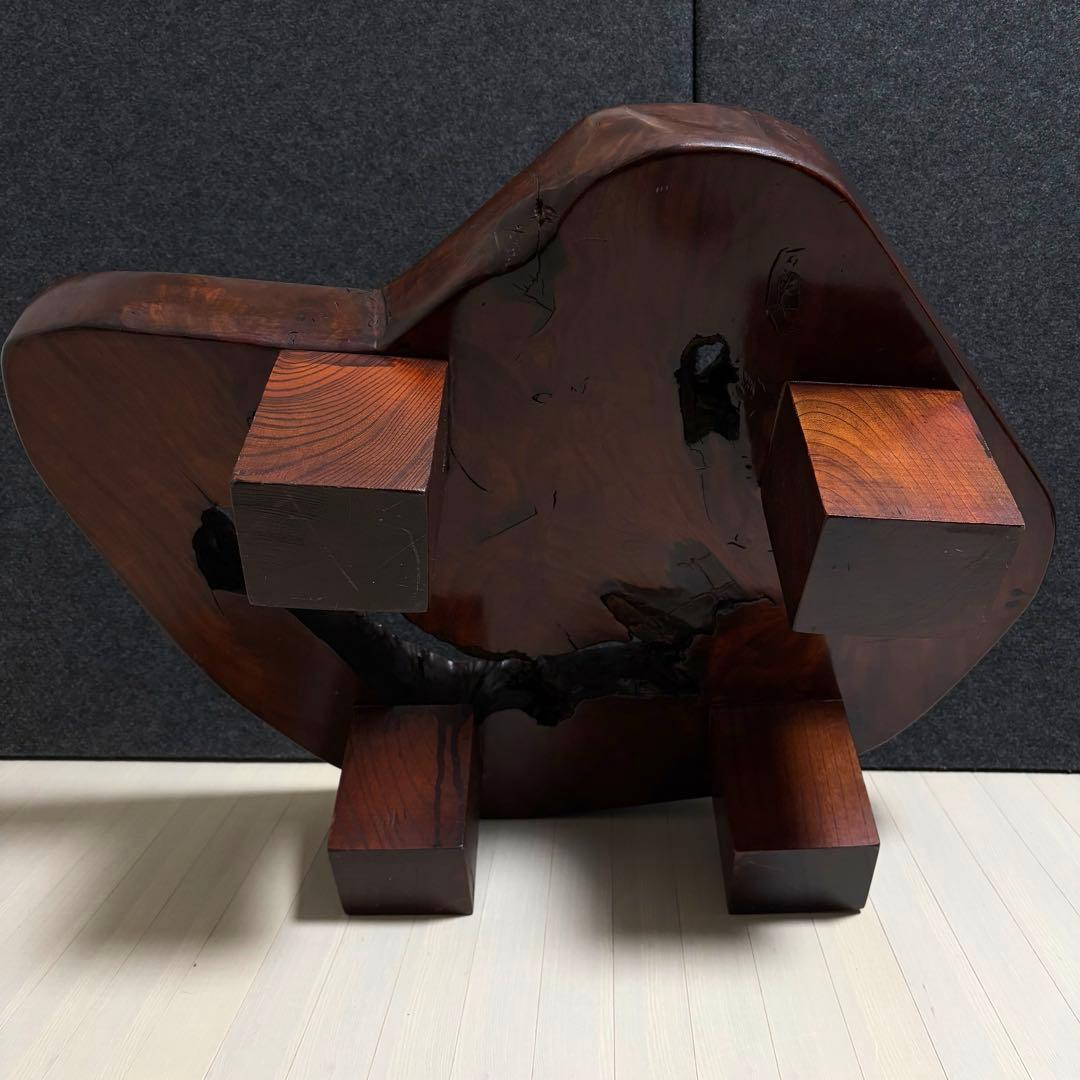 無垢材　天然木　一枚板　座卓　ちゃぶ台　ローテーブル　飾り台　花台　レトロ