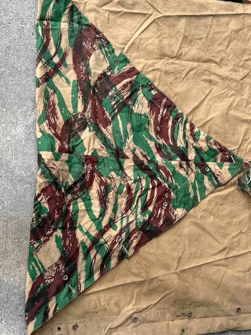軍幕　フランス軍パップテント シェルターハーフ　リザードカモ　2枚セット