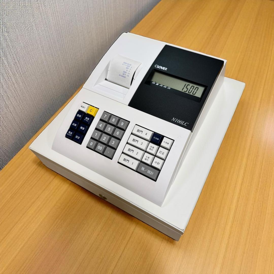【美品】CLOVER クローバー 電子レジスター N100LC ホワイト