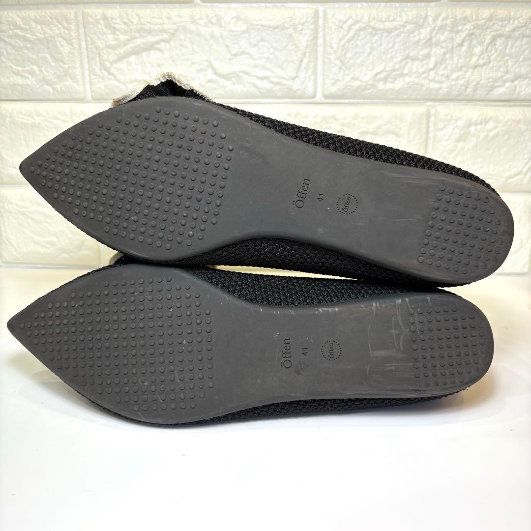 (極美品) Offen フリル付きフラットシューズ 25.5cm
