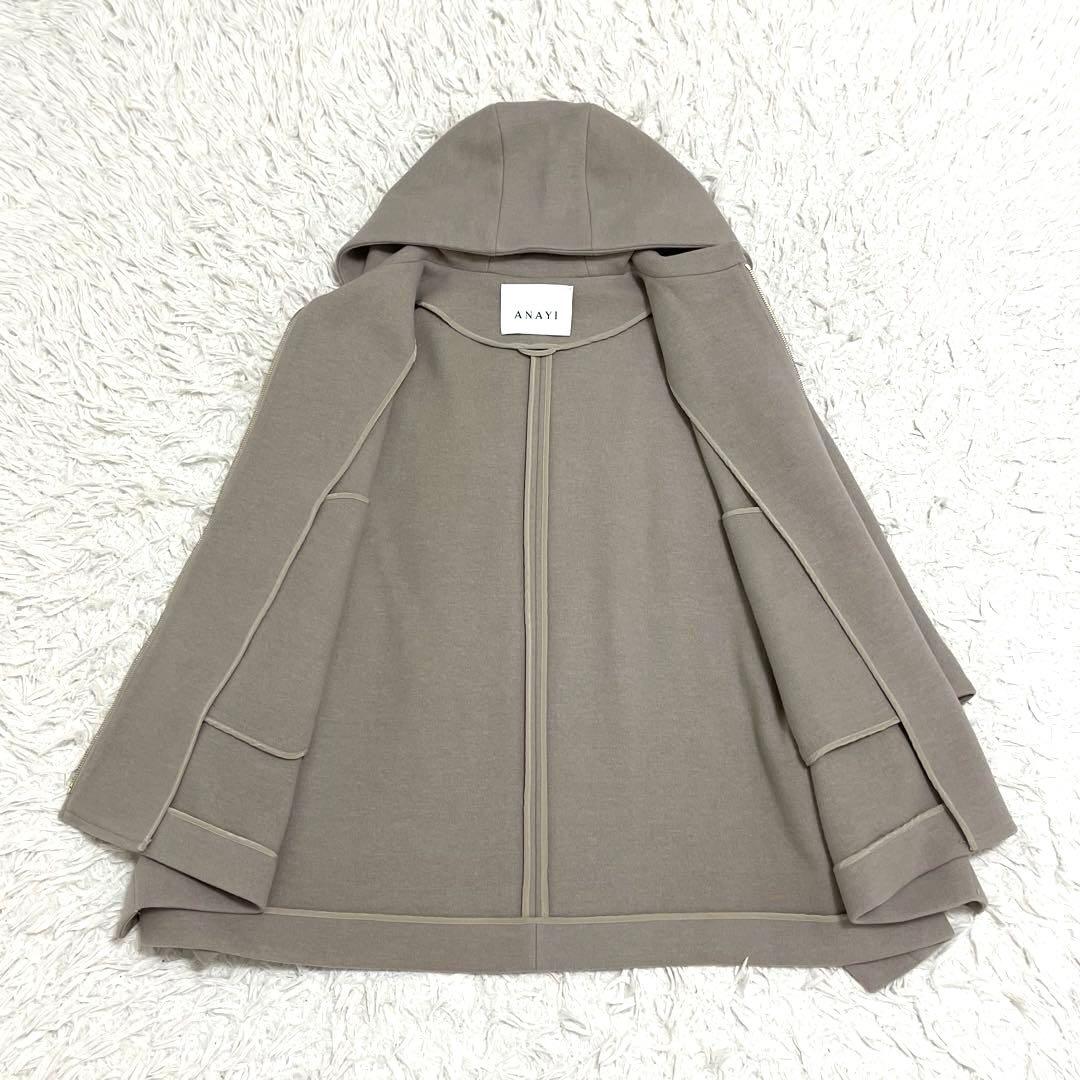 美品 ANAYI アナイ　アッシュクウール　フードポンチョ　ケープ
