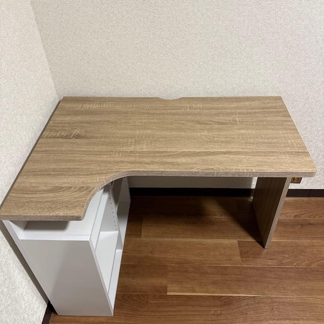 ナチュラルウッド L字型パソコンデスク