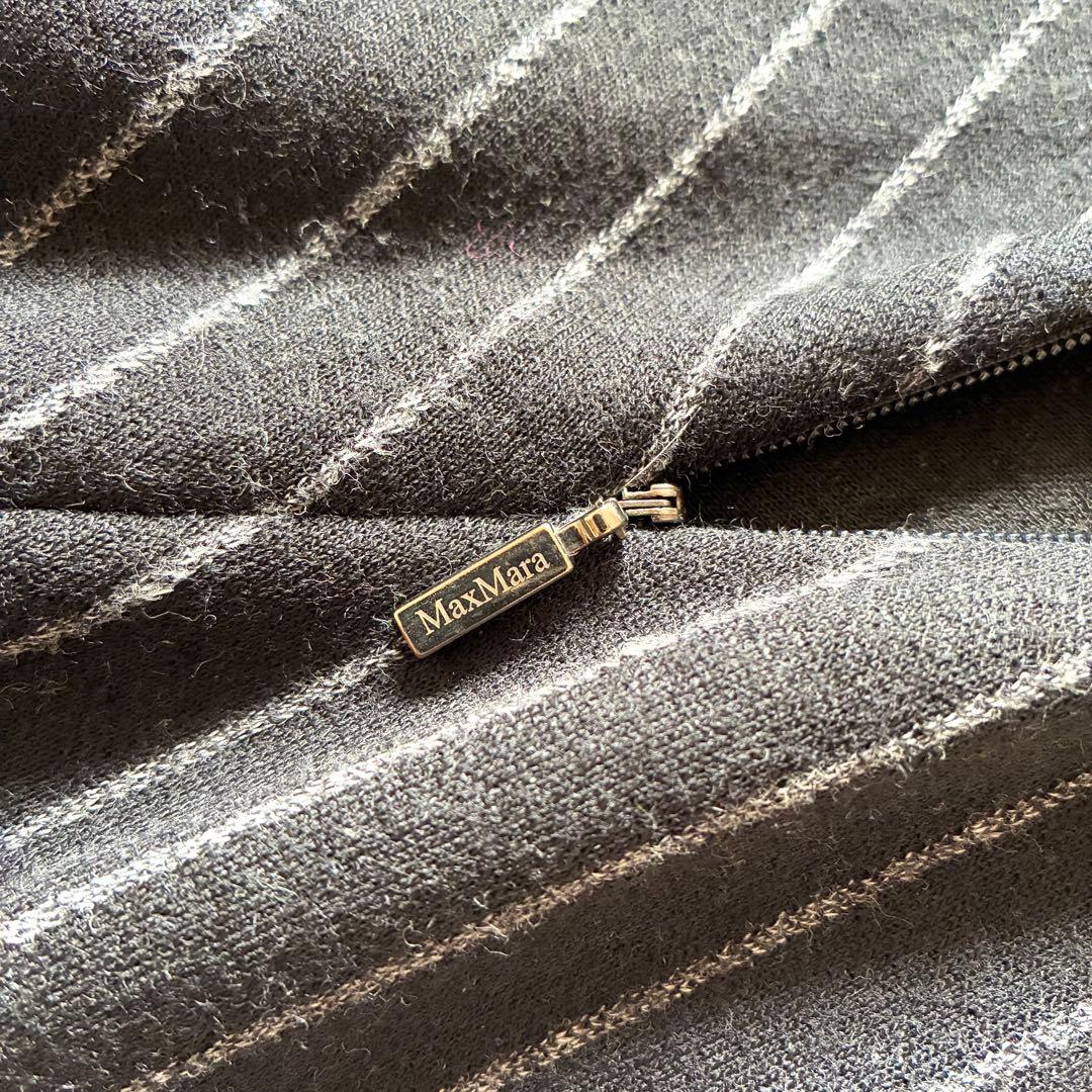 Max Mara　マックスマーラ　白タグ　ツイストワンピース　ウール混　40