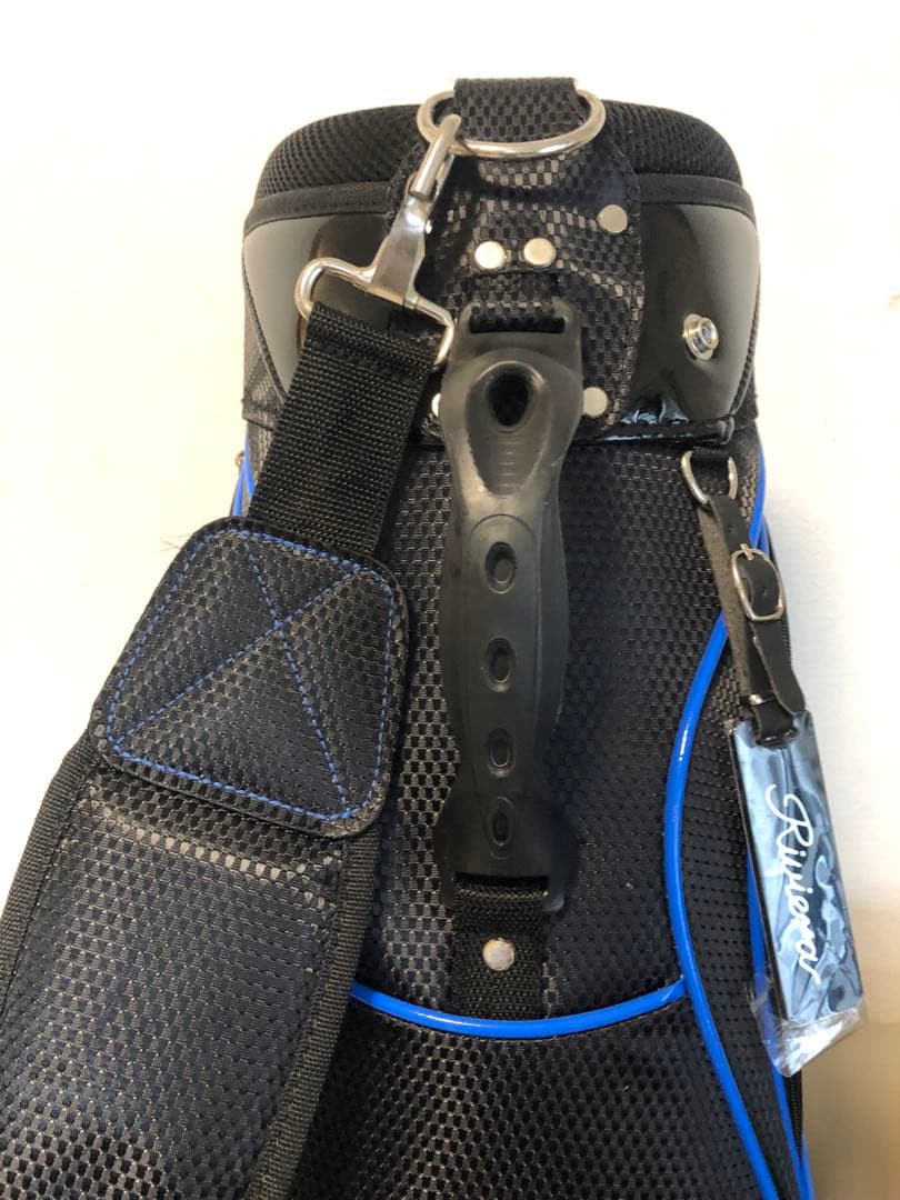 【送料込み】美品　リビエラ　キャディバッグ　青　黒　ゴルフバッグ