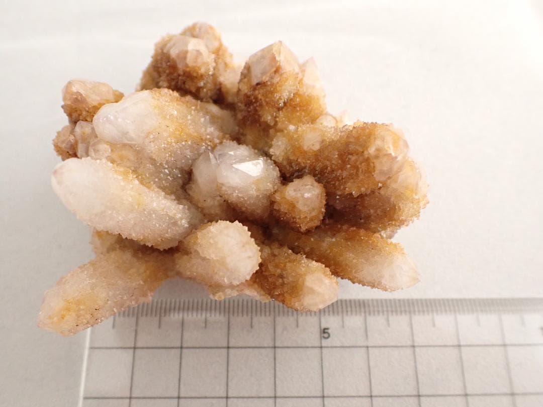 水晶　カクタスクォーツ　鉱物標本　南アフリカ産　クラスター 約154.5g