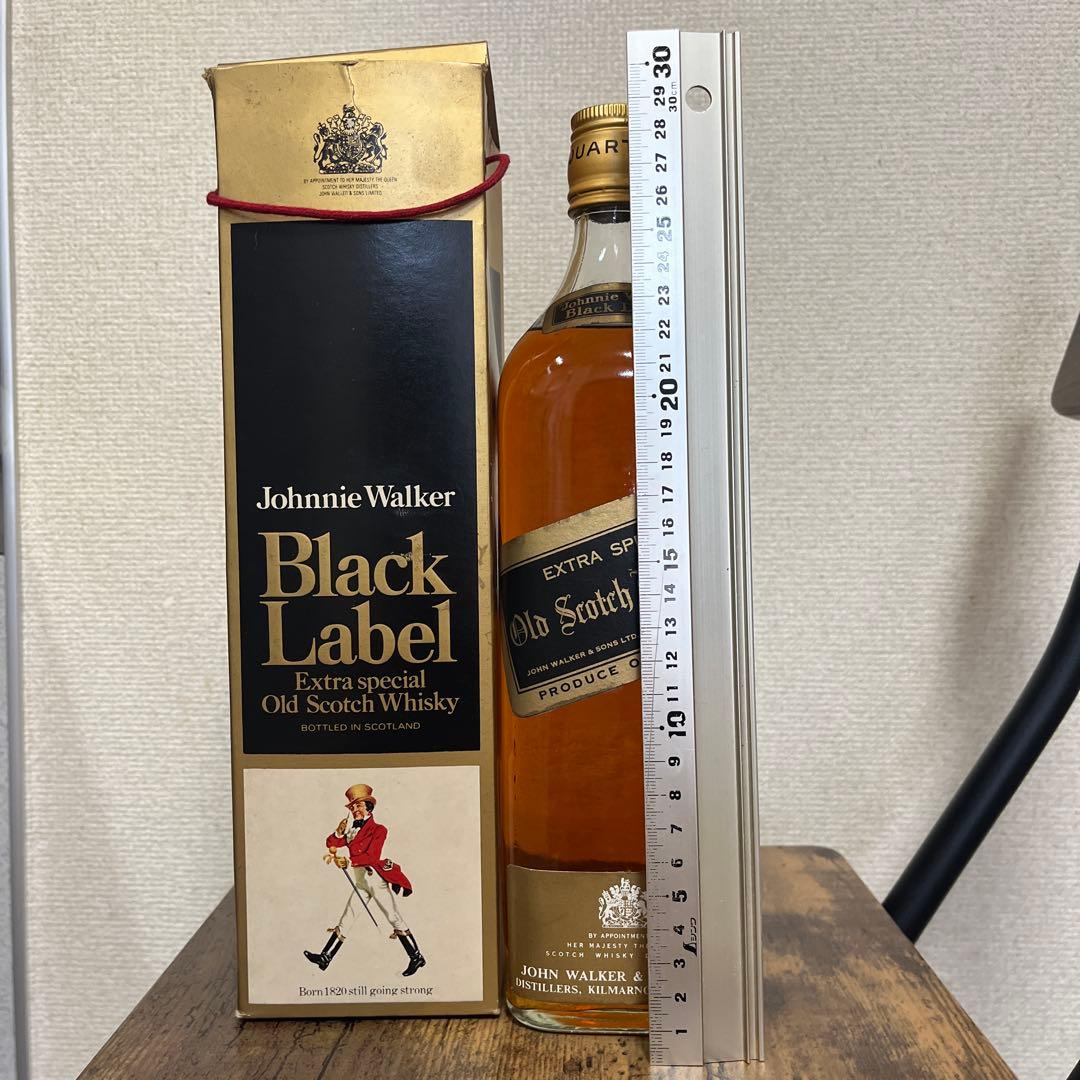 未開封　ジョニーウォーカー ブラック　金キャップ 白紋章　黒ラベル　古酒　希少