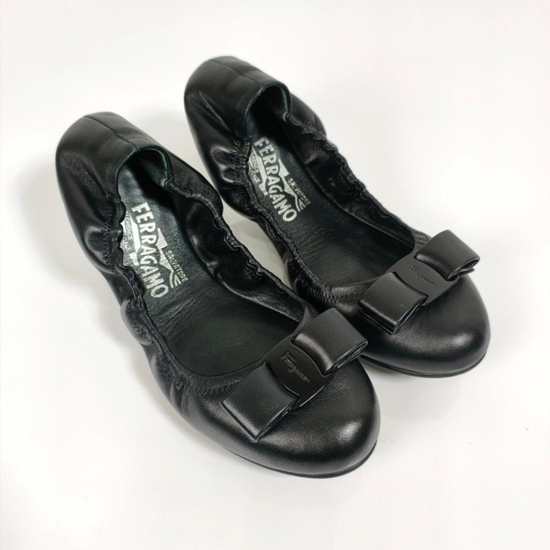 フェラガモ ヴァラリボン バレエシューズ LIZINKA ブラック 23.5