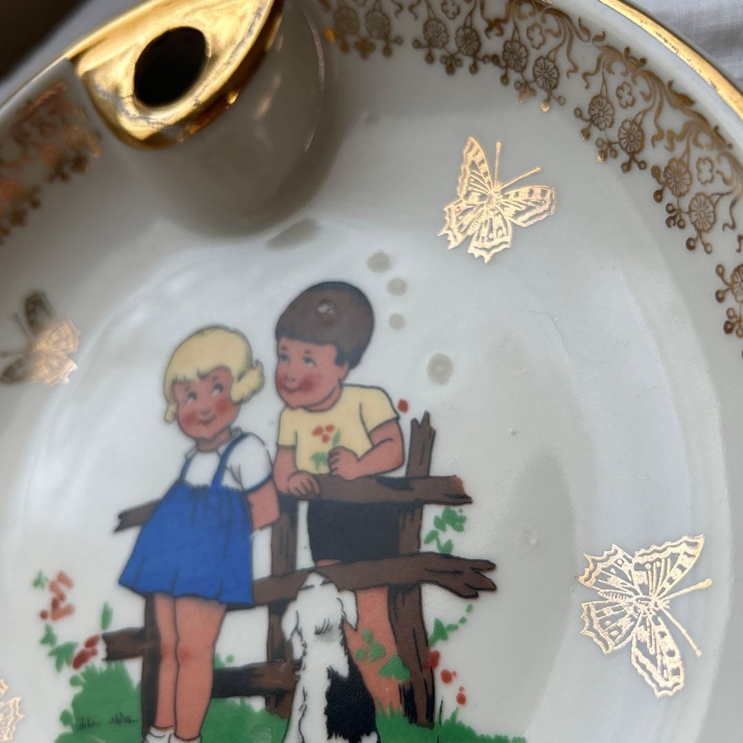 リモージュ　子供キッズ柄　プレート皿3枚セット　フランスアンティーク