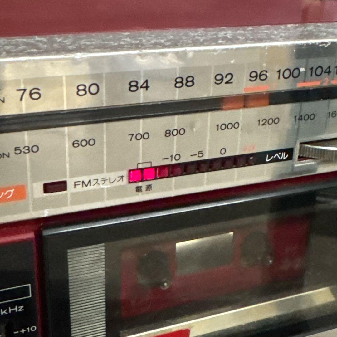 HITACHI PERDISCO TRK-W3 バブルラジカセ 赤 昭和レトロ